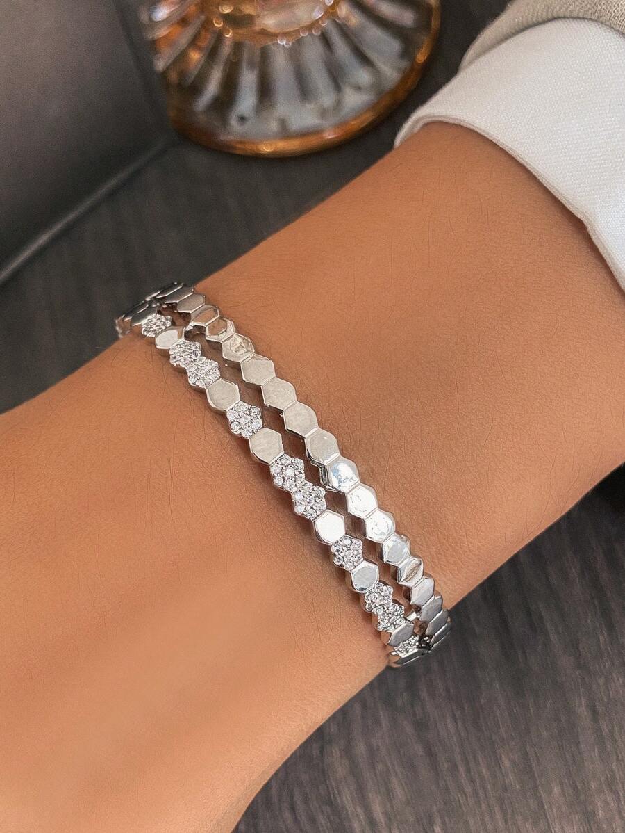1pc Fashionable Women's Honeycomb Bangle