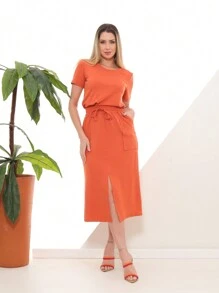 Women Two-Piece Outfits - Lạc đà - Xem 1