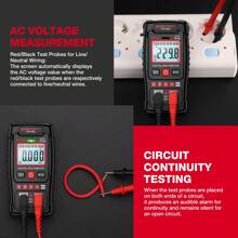 HABOTEST HT109L自動量程數字式4000計數智能萬用表600V AC / DC電壓電阻連續性測試NCV萬用表LCD背光 - 黑色 - 查看 7