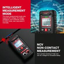 HABOTEST HT109L自動量程數字式4000計數智能萬用表600V AC / DC電壓電阻連續性測試NCV萬用表LCD背光 - 黑色 - 查看 2