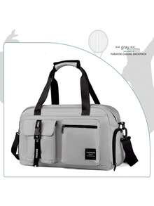 Travel Bag Overnight Bag Weekend Bag Shoulder Bag Crossbody Bag Commuter Bag Large Capacity Fashionable Canvas Bag With Shoulder & Handheld Straps Gym Bag Big Bag For Sport For School For Holiday - Grey - View 4