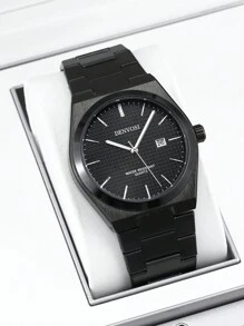 Bracelet De Montre En Acier Inoxydable Pour Homme Denvosi Montre À Quartz Pour Affichage De Date Avec Éclairage De Nuit, Étanche, Décoration Quotidienne De Montre D'affaires À La Mode