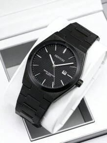 Bracelet De Montre En Acier Inoxydable Pour Homme Denvosi Montre À Quartz Pour Affichage De Date Avec Éclairage De Nuit, Étanche, Décoration Quotidienne De Montre D'affaires À La Mode