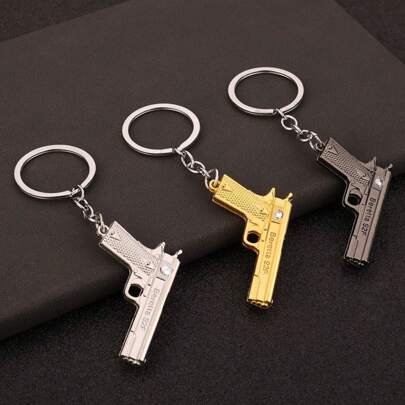 1pc Miniature Metal Pistol Keychain For Men, Accessory Model Gun Keyring, Versatile Gift For Car, Bag, Purse, Shoulder & Crossbody Bag, Party, Festival, Birthday, Valentine'S Day, Fashionable Youth, Girls, College Students & Teachers