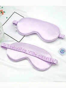 1 件装双面仿丝绸睡眠眼罩，遮光，弹力绷带，旅行午休眼罩，航空眼罩 - 粉色 - 查看 4