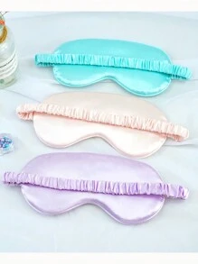 1 件装双面仿丝绸睡眠眼罩，遮光，弹力绷带，旅行午休眼罩，航空眼罩 - 粉色 - 查看 3