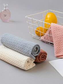 1 件簡約時尚家居舒適強力吸水超長毛巾適合日常清潔使用 - 粉色 - 查看 1