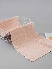 1 件簡約時尚家居舒適強力吸水超長毛巾適合日常清潔使用 - 粉色 - 查看 5