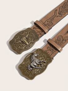 Thắt lưng in họa tiết phong cách miền Tây Cowgirl Boho 2 chiếc dành cho nữ, thích hợp sử dụng hàng ngày cho Halloween, mùa hè, trường học, mùa thu, Halloween - Nhiều màu - Xem 4