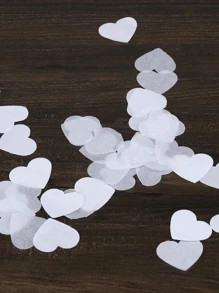 1 paquete de Confeti con forma de corazón blanco, papel de seda, para decorar mesas de fiesta de boda, decoración de boda y Navidad