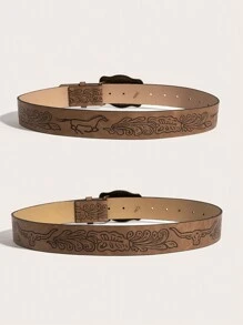 Thắt lưng in họa tiết phong cách miền Tây Cowgirl Boho 2 chiếc dành cho nữ, thích hợp sử dụng hàng ngày cho Halloween, mùa hè, trường học, mùa thu, Halloween - Nhiều màu - Xem 3