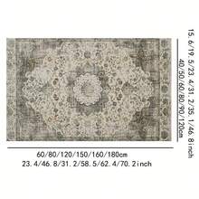 1PC Họa Tiết Hình Học Thảm Chống Trơn Trượt, Polyester Hiện Đại Thảm Trải Sàn Cho Phòng Khách - Xám - Xem 5