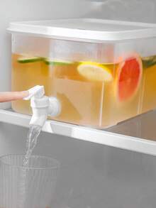 1 Pc 3.5L/5L Plastic Beverage Dispenser ,Simple Water Dispenser Suitable  For Refrigerator,Table - White - View 2