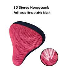 自行车鞍座 3D 柔软自行车座套 骑行座垫 骑行透气鞍座 舒适自行车 - 紅色 - 查看 4
