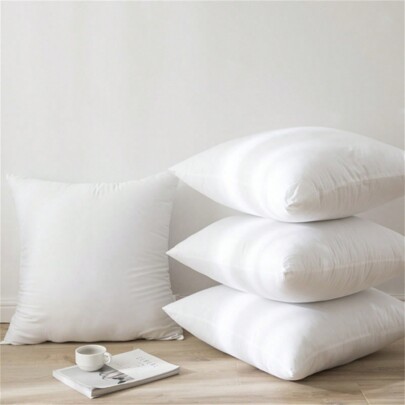 White Square Pillow Core, Made Of Brushed Fabric, With A Zipper, Can Be Removed And Washed Separately, Compressed For Shipping, Special Affordable Price, Bedding, Pillow Inserts, Pillows For Bed, Home