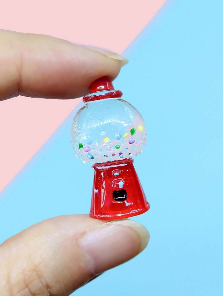 10入組可愛樹脂糖果機設計diy珠寶配件,仿真奶油餡口香糖糊裝飾手機殼與文具盒 - 紅色 - 查看 1