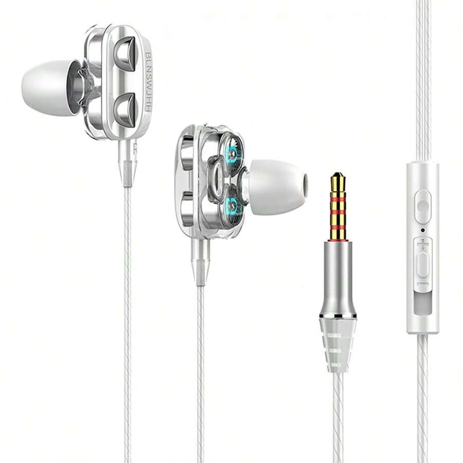 Audífonos In-ear Auriculares Hifi Doble Bocina Gamer Con Microfono Incorporado Para Video-juegos Gaming - Blanco - Ver 1