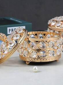 1個歐式公主精緻創意玻璃水晶首飾收納盒首飾盒首飾盒女孩生日新年禮物 - 水晶首飾收納盒 - 查看 1