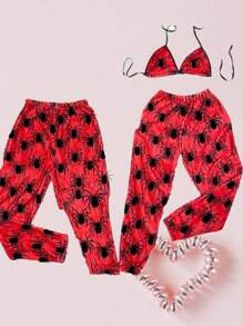 Pijama en duo para pareja red rojo - Blanco - Ver 1