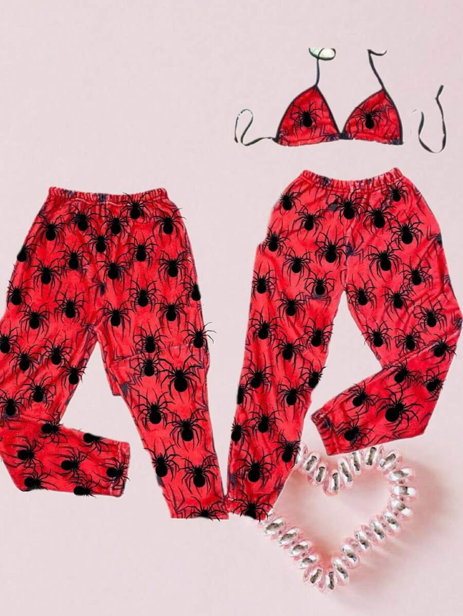 Pijama en duo para pareja red rojo - Blanco - Ver 1