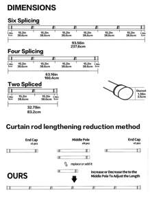 1套窗簾連接羅馬桿,不銹鋼重型窗簾桿,1英寸直徑裝飾調節帶支架的窗簾棒,適用於房間隔板、臥室、客廳、廚房、浴室,黑色 - 黑色 - 查看 3