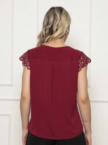 Women Blouses - Màu Đỏ Sâu - Xem 3