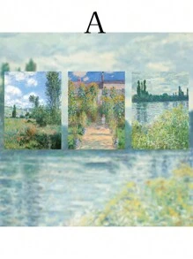 1本zaomo記事本,油畫別墅系列,復古ins風格日記用紙質便條本 - 彩色 - 查看 3