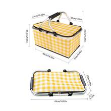 1個帶保溫罩、冰袋和可折疊設計的野餐籃,戶外露營籃 - 紅色 - 查看 5