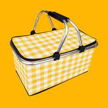 1個帶保溫罩、冰袋和可折疊設計的野餐籃,戶外露營籃 - 紅色 - 查看 6