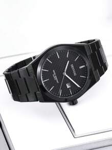 Bracelet De Montre En Acier Inoxydable Pour Homme Denvosi Montre À Quartz Pour Affichage De Date Avec Éclairage De Nuit, Étanche, Décoration Quotidienne De Montre D'affaires À La Mode