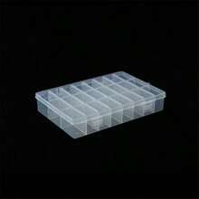 1pc Transparent Pp Plastic Storage Box With 24 Fixed Grids For Beads, Sequins, Jewelry With Card Slot