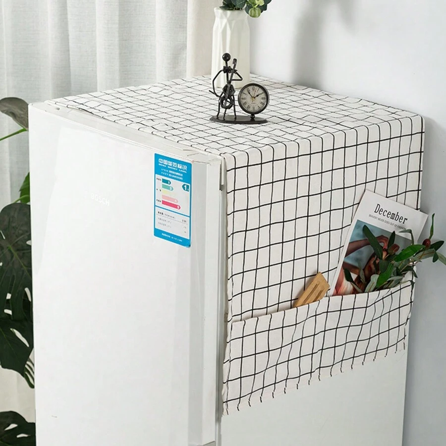 1入組白色方格紋塵袋,適用於冰箱、微波爐、烘乾機 - 白色 - 查看 1