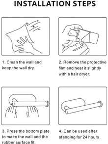 1入套不鏽鋼掛式紙巾架廚房櫥櫃下層存儲架,可放置餐巾,保鮮膜,碗布和其他家庭廚房用品 - 黑色 - 查看 7