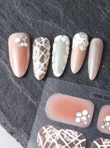 全覆蓋指甲貼紙時尚指甲油裝飾閃閃發光自黏美甲包設計貼花美甲貼紙技巧 - 彩色 - 查看 2