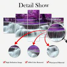 5入組噴墨畫布海報,高清瀑布畫,家庭裝飾,客廳禮物,掛畫藝術裝飾,適用於客廳,臥室,辦公室,廚房,餐廳,酒吧牆壁裝飾,無框防水油畫打印藝術品 - 彩色 - 查看 2