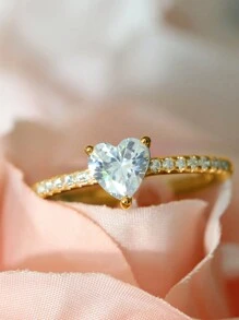 Esberry 1PC High Sparkle Heart Engagement Ring Wedding Band For Women S925 Sterling Silver Promise Ring Eternity Ring Fine Jewelry Gift Bridal Jewelry