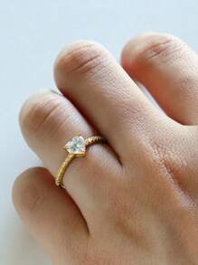 Esberry 1PC High Sparkle Heart Engagement Ring Wedding Band For Women S925 Sterling Silver Promise Ring Eternity Ring Fine Jewelry Gift Bridal Jewelry