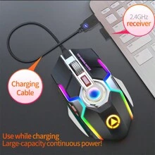 Silent Darwing Rechargeable Wireless Mouse For Office, Gaming, Desktop Computer & Laptop (Silver)