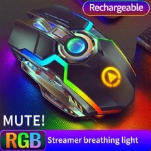 Silent Darwing Rechargeable Wireless Mouse For Office, Gaming, Desktop Computer & Laptop (Silver)
