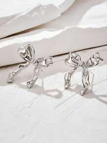 1 对简约优雅蝴蝶结吊坠耳环，适合女士，欧美风格情人节、妈妈、母亲、母亲节、礼物