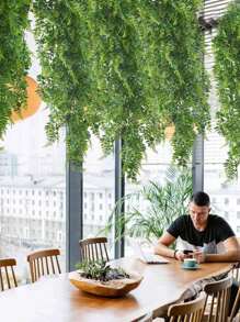 1/2/5pcs Artificial Hanging Vines Plant Plastic Leaf Fern Faux Trailing Plant For Living Room Wedding Party Balcony Basket Home Decor, Valentine Day, Gift
