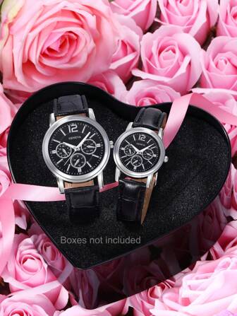 情侣手表，时尚休闲石英表，情人节或感恩节礼品包装，适合男女日常佩戴，非常适合日常佩戴、生日礼物、派对、节日聚会，也是送给自己或朋友的理想礼物（不包括盒子）