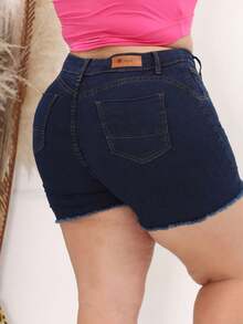 Women Denim Shorts - Blue - View 3