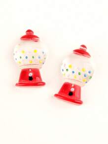 10入組可愛樹脂糖果機設計diy珠寶配件,仿真奶油餡口香糖糊裝飾手機殼與文具盒 - 紅色 - 查看 3