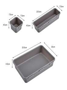 8pcs Free Combination Drawer Storage Box, Make Organizer Storage Box Dividers Box For Bathroom Office Kitchen - Black - View 7