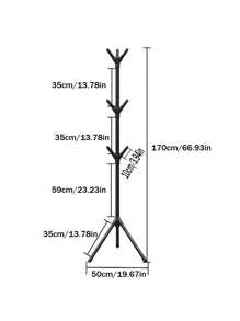 1入白色臥室衣架支架,簡約現代設計地面立式衣架,家居客廳衣架與搁板 - 白色 - 查看 2
