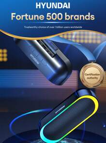 現代hy-s10長電池壽命無線喇叭,炫酷燈光2.0立體聲音效,5.3重低音,適用於智慧型手機、筆記型電腦、tf卡、usb及aux連線 - 黑色 - 查看 8