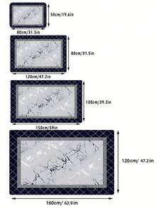 1入裝防滑格子印花地毯, 適用客廳、咖啡桌、書房、臥室及床邊 - 柔軟耐用材料、優雅的家居裝飾 - 彩色 - 查看 2