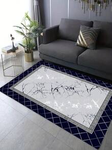 1入裝防滑格子印花地毯, 適用客廳、咖啡桌、書房、臥室及床邊 - 柔軟耐用材料、優雅的家居裝飾 - 彩色 - 查看 3