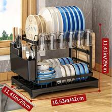 1pc Kitchen Detachable Bowl And Dish Storage Rack, Household Large Capacity Tableware Storage Rack Shelf, Bowl Holder, Dish Rack, Cup Holder, Drain Board, Cutlery Rack